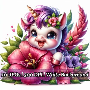 Watercolor Baby Unicorn Clipart: Magical Nursery Art (Digital Download)