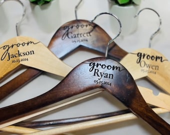 Groom  Hanger Personalized Engraved Groom Hangers Wedding Dress Hanger Engraved Groom Hangers, Groomsmen hanger tuxedo, tux, Bestman Hanger