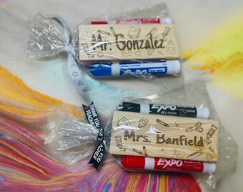 Teacher Gift End of Year Teacher Gift Dry Eraser Christmas Gift Gift from Student Dry Erase Markers Teacher Gift Dry Eraser Personalized