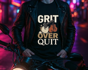 Grit Over Quit PNG: Motivational Boxing Gym Design (Digital Download)