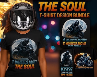 Motorcycle Quote Design Bundle: Biker PNG & SVG Digital Download