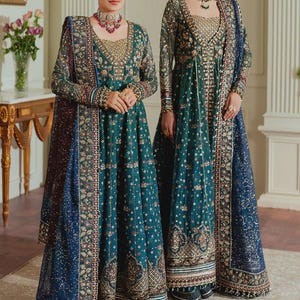 Blue Lehenga | Pakistani Indian Desi Women&#39;s Wear | Formal Wear | Party Wear | Bridal | Made to Order | New Collection | Eid/Mehendi/Diwali