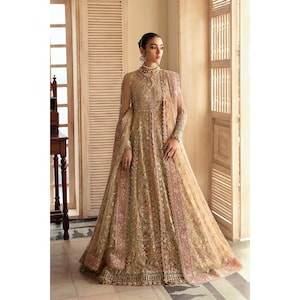 Beige Dress | Pakistani Indian Desi Women&#39;s Wear | Formal Wear | Party Wear | Bridal | Made to Order | New Collection | Eid/Wedding/Diwali