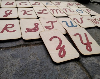 Mini Sandpaper Letters Cursive Set Uppercase, Lowercase and Numbers on ...