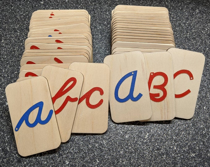 Mini Uppercase Cursive and Mini Lowercase Cursive Sandpaper Letters Set ...