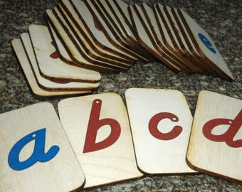 MINI Lowercase Italic Sandpaper Letters on Birch wood boards, Montessori, teaching supplies, preschool