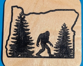 Bigfoot Oregon coasters set of 4