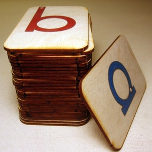 Lowercase Sandpaper Letters on 3x5 inch Birch wood boards, Montessori, teaching supplies, preschool image 3