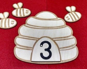 Beehive Math,  Montessori, teaching supplies, preschool, kindergarten, bee work