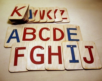 3x5-Sandpaper Letters Uppercase mounted on 3x5 inch Birch wood boards,  Montessori, teaching supplies, preschool, kindergarten