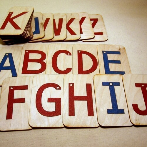 3x5sandpaper Letters Uppercase Mounted on 3x5 Inch Birch Wood Etsy