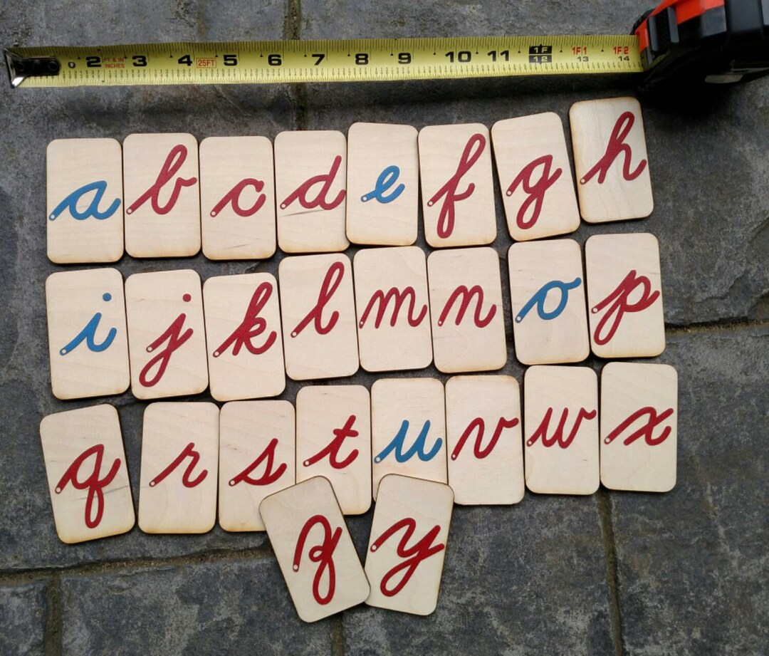 Mini Lowercase Cursive Sandpaper Letters on MINI Birch Wood Etsy