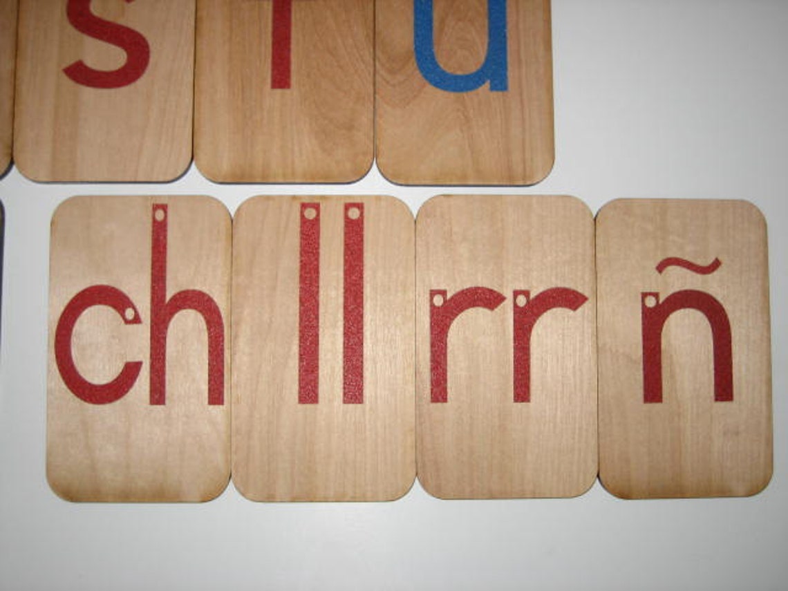 SPANISH Lowercase Sandpaper Letters on 3x5 Inch Birch Wood Boards ...