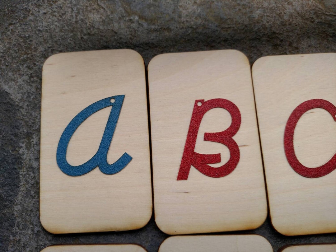 Mini-uppercase Cursive Sandpaper Letters on MINI Birch Wood Boards ...