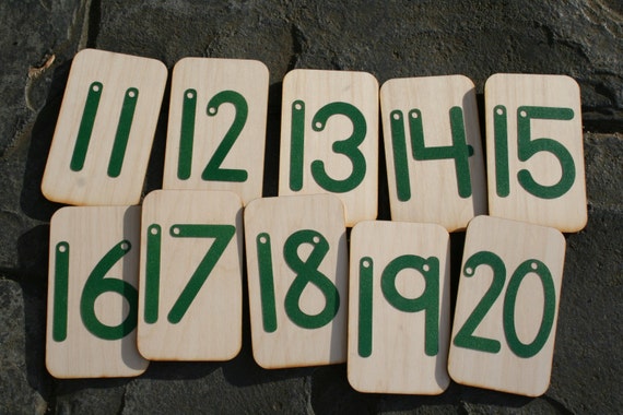 Sandpaper Numbers 11-20 mounted on 3x5 inch Birch wood boards