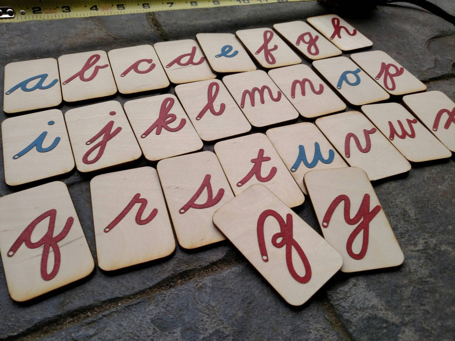 Mini Sandpaper Letters Cursive Set Uppercase Lowercase and | Etsy