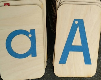 Lowercase and Uppercase Sandpaper Letters on 3x5 inch Birch wood,  Montessori, teaching supplies, preschool, kindergarten