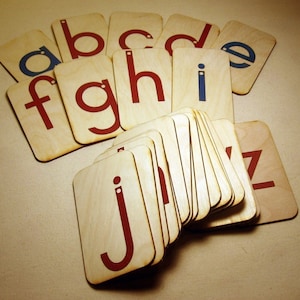 Lowercase Sandpaper Letters on 3x5 inch Birch wood boards, Montessori, teaching supplies, preschool image 2