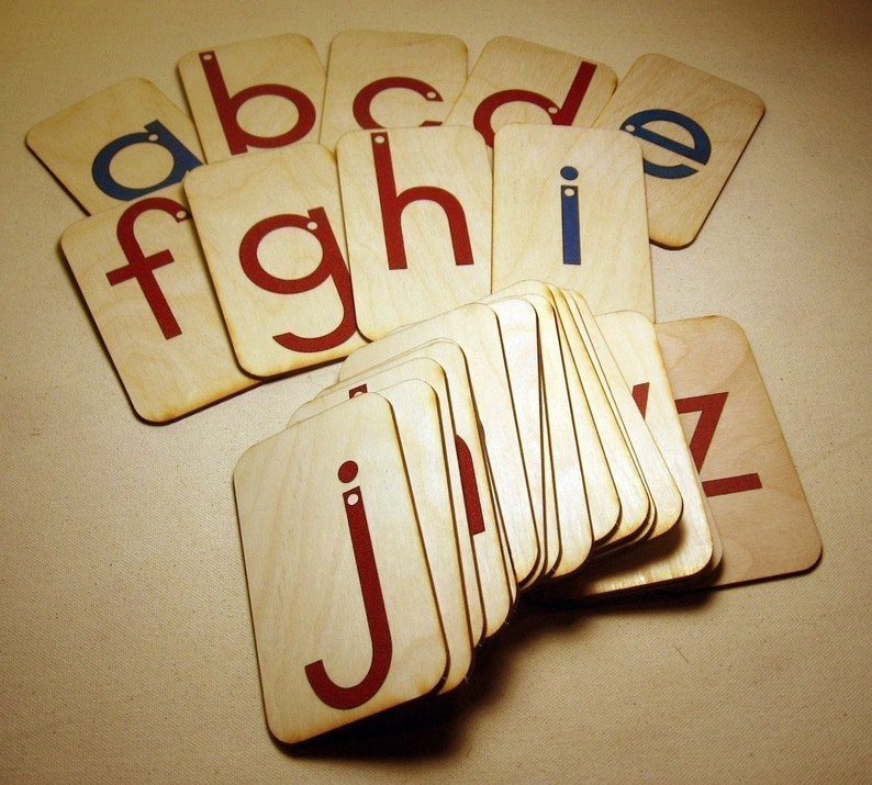 Lowercase Sandpaper Letters on 3x5 inch Birch wood boards, Montessori, teaching supplies, preschool image 2