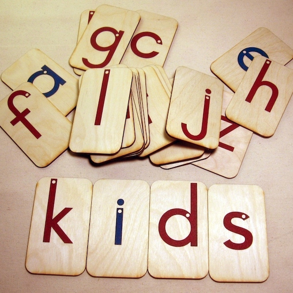 Lowercase Sandpaper Letters on 3x5 inch Birch wood boards, Montessori, teaching supplies, preschool