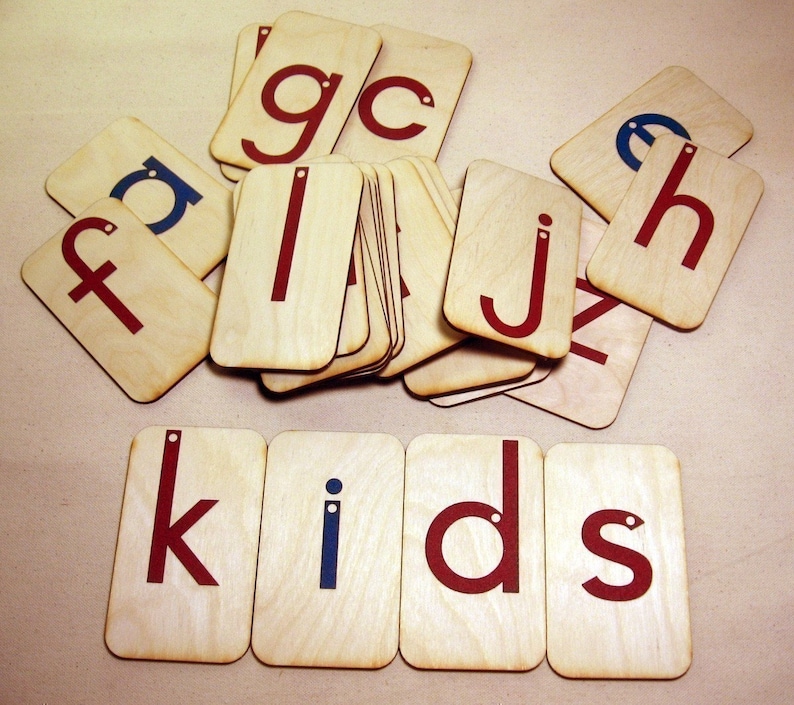 Lowercase Sandpaper Letters on 3x5 inch Birch wood boards, Montessori, teaching supplies, preschool image 1