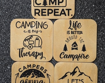 Camping coaster gift set of 5 (bundle 2)