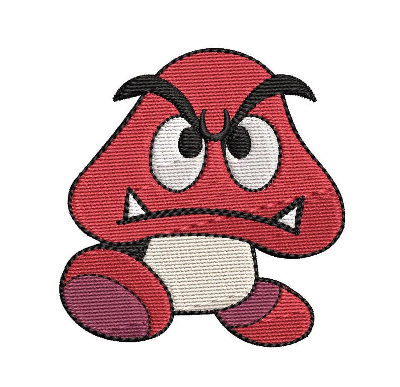Super Mario Bros RED Goomba Fan Patch - Iron-on / Velcro (3 Sizes ...