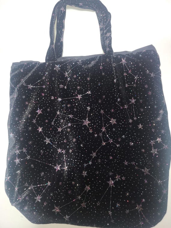 Velvet Sparkle Constellation Tote Bag Etsy