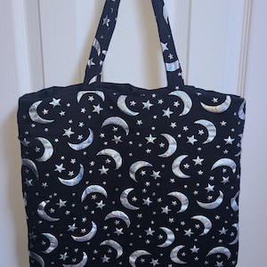 Holographic Stars And Moon Mystic Tote Bag