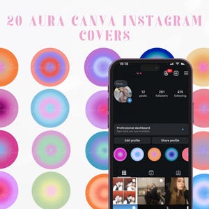 Instagram Highlight Covers Aura Colour, Vibrant Aesthetic Story Highlight Icons, Pastel Highlight, Radiant Cute Highlights, Gradient IG Pack