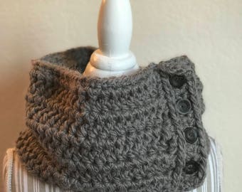 Chunky Cowl Crochet Pattern project, Easy Knit-Look (PDF Download)