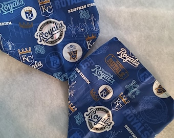 Reversible Kansas City Royals Dog Bandana: Curved Neck, Snap Closure, Ready Made