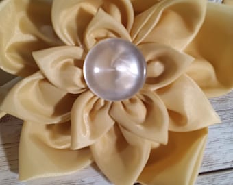Handmade Pet Collar Flower Hook and Loop Closure Triple Petals