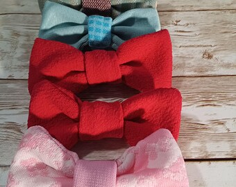 Vintage Upcycled Fabric Small Pet Baby Bow XS Small