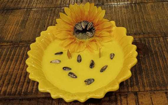 Sunflower Decorative Candle Silk Sunflower Bowl candle Sunflower Seeds Decoration Floral Candle Centerpiece Gift bohemian inspired candle