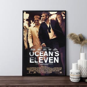 Póster de la película Ocean's Eleven, póster de oficina, póster en lienzo, arte mural, decoración de habitaciones, decoración del hogar, colección de cinéfilos, regalos, póster envuelto