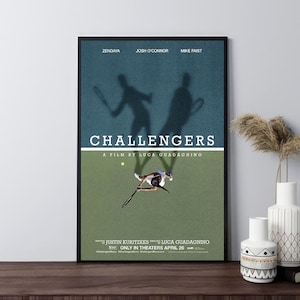 Cartazes de filmes Challengers, cartazes de filmes retrô, impressão em tela, arte de parede, decoração de quarto, presentes, pôster embrulhado
