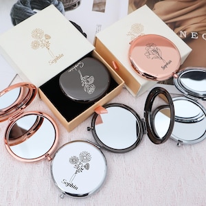 Customized wedding gift, bridesmaid makeup mirror, engraved exquisite makeup mirror, engraved with your exclusive logo, elegant bridal gift