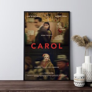 Cartaz do filme Carol (2015), impressão em tela, arte de parede, decoração de quarto, decoração de casa, presentes, pôster embrulhado