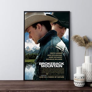 Cartazes de filmes de Brokeback Mountain (2005), pôsteres retrô, impressão em tela, parede, decoração de quarto, presentes, pôster embrulhado