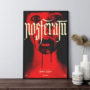 Pôster do filme Nosferatu 2024, impressão em tela, arte de parede, decoração de quarto, decoração de casa, coleção de fãs de cinema, presentes, pôster embrulhado