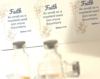 Faith as Small as a Mustard Seed – Inspirational Charm Bottle with Scripture Card