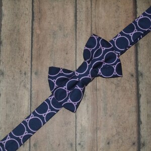 Little Guy Bow Tie, Bow Tie, Navy circles image 3