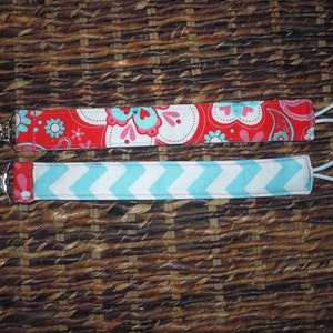 Pacifier Holder, Binky Holder, Pacifier Clip, Fabric Pacifier Clip, Reversible Pacifier Clip,Twice As Nice