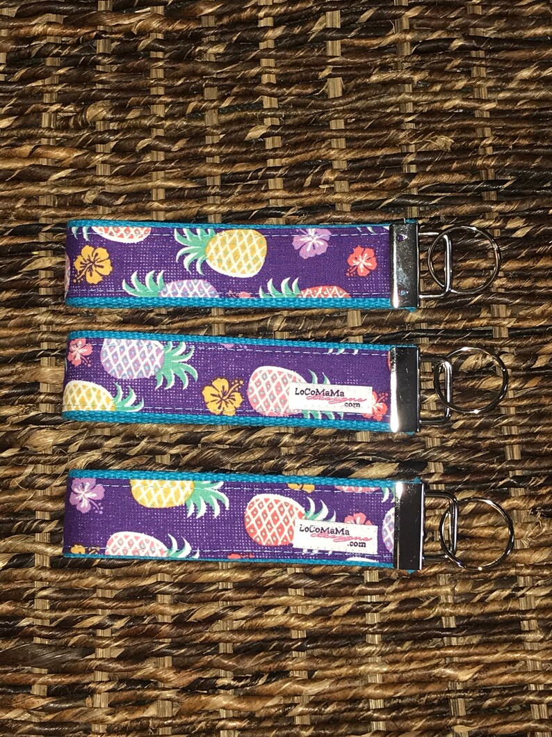 Key Chain, Key Fob, Wristlet Key Fob, Keyper, Wristlet, Pineapple image 1