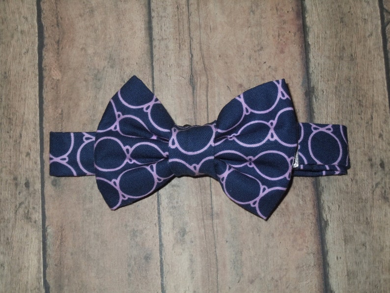 Little Guy Bow Tie, Bow Tie, Navy circles image 1