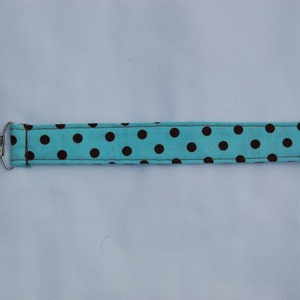 Pacifier Holder, Binky Holder, Pacifier Clip, Fabric Pacifier Clip, Reversible Pacifier Clip. Aqua Chocolate Dot