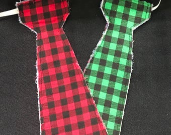 Little Guy Tie, Boys Neck Tie, Buffalo Plaid, Christmas Tie