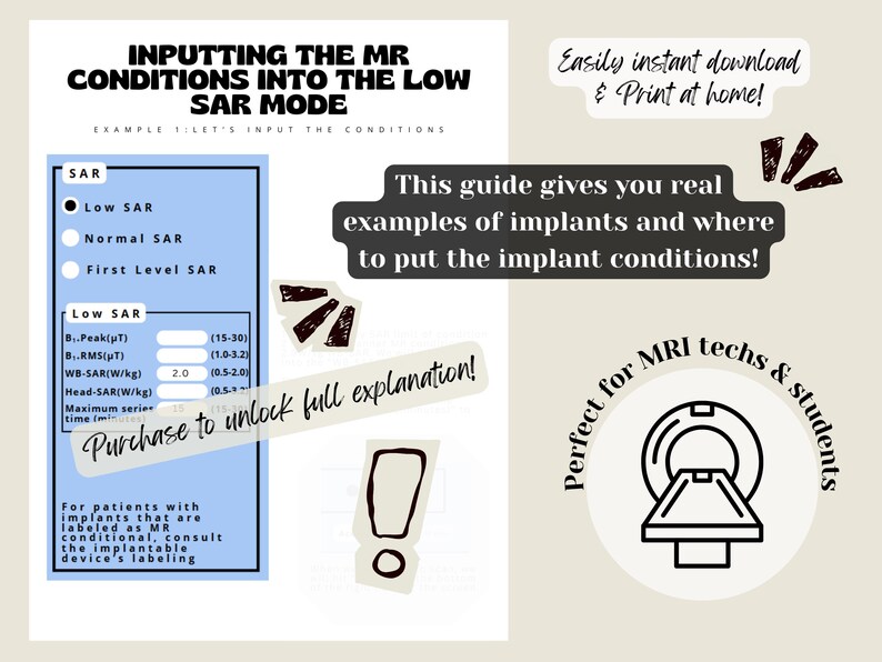 GE MRI Scanning Guide: Low SAR Mode & Implants (pdf Download) - Etsy