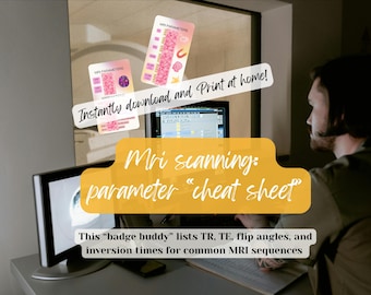 Insignia de parámetros de resonancia magnética: Hoja de referencia de radiología (descarga digital) Rosa